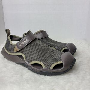 Crocs Swiftwater Men's Size 9 Sandals Fit Mesh Deck Water Slide Fishing Shoes